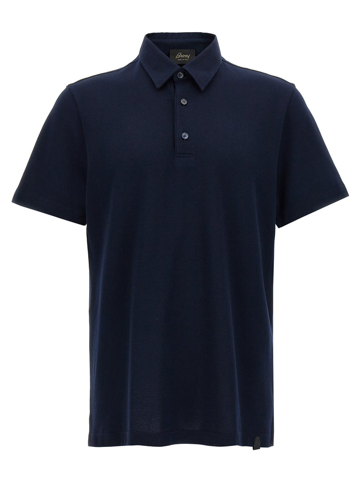 Brioni Cotton  Shirt Polo - Blu | 3e73f8a50d9e6d3f0d4b4866e95dcab00aaf59cb
