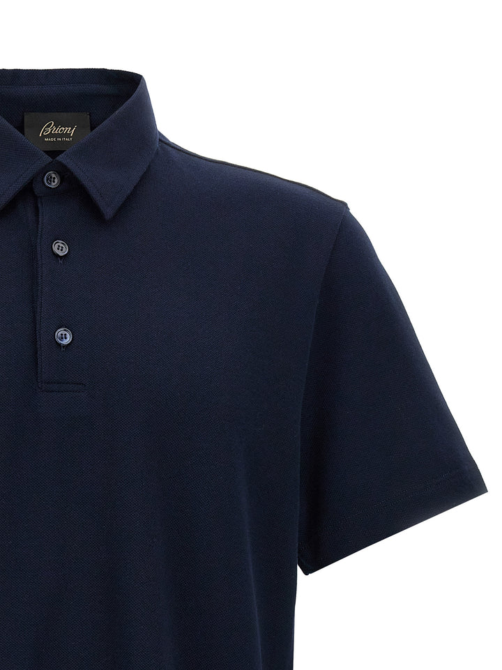 Brioni Cotton  Shirt Polo - Blu | 19fc7a56b23e80028d5c769e160a74b819b6b049