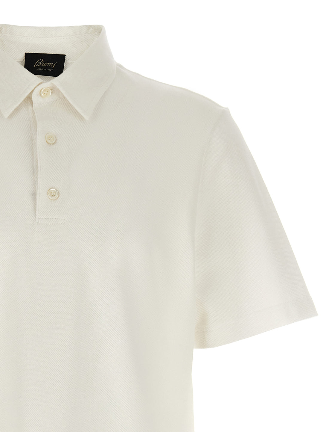 Brioni Cotton  Shirt Polo - Bianco | b3928d0a5195ef6ebf9109e0fd873b2a1407a639