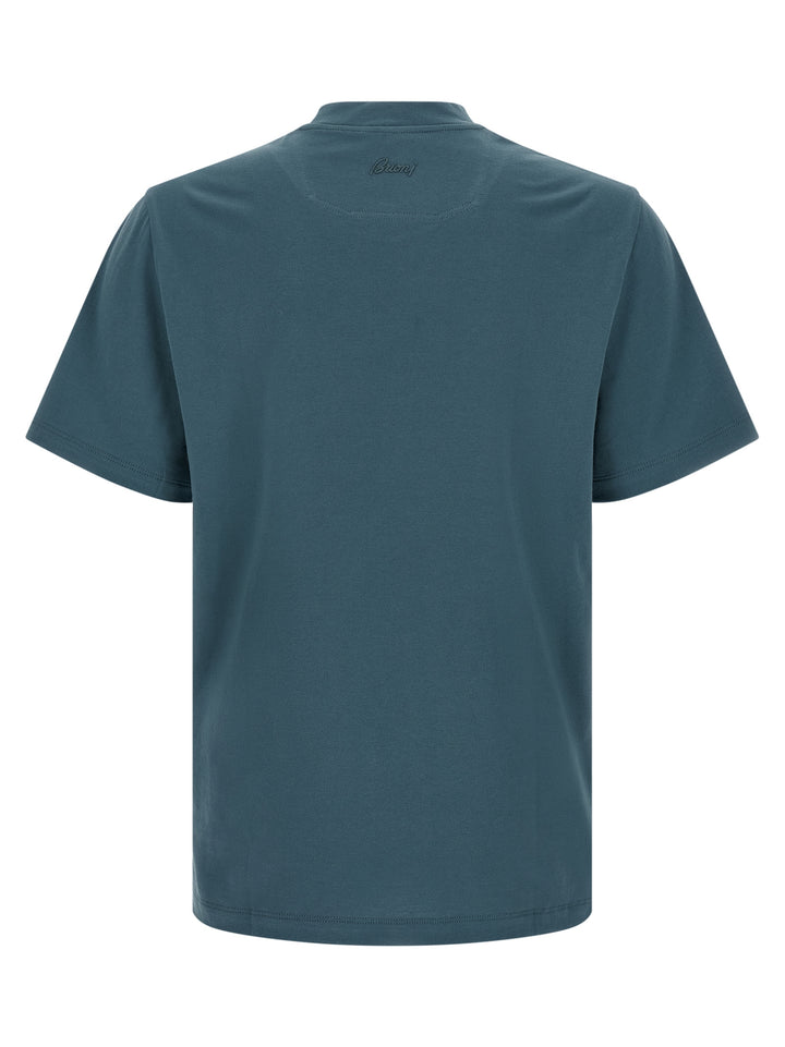 Brioni Logo Embroidery T shirt - Blu | 9bffd4ea6cd2c06e13a5d20716de990e4ad1c0f5