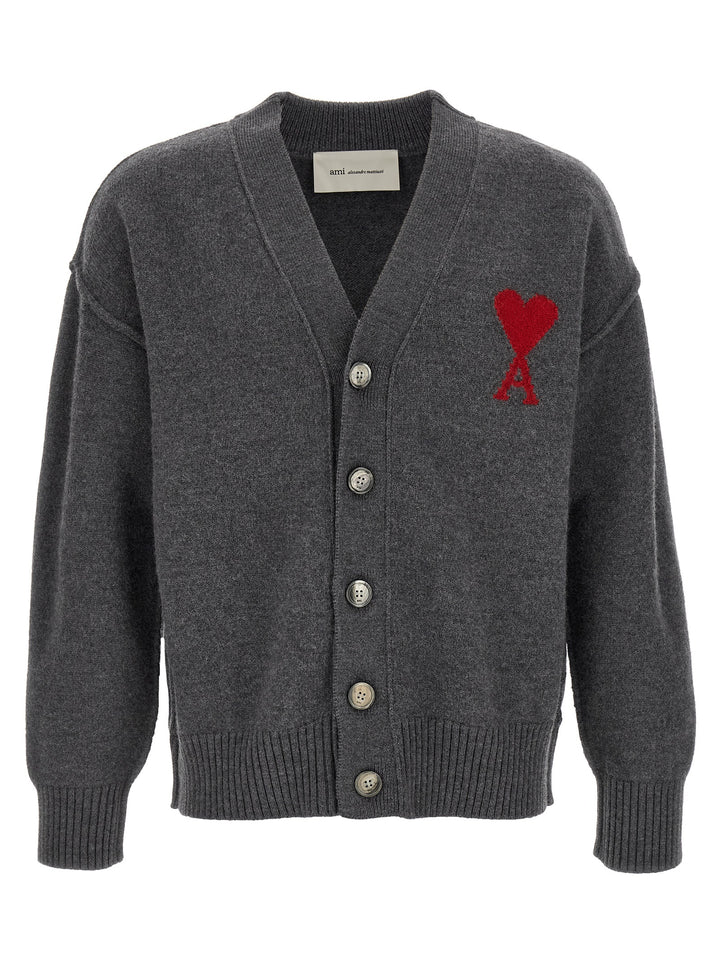 Ami Paris Ami De Coeur Maglioni - Grigio | 81d00449cd929ac5b5b95a5c8206304c2a0d9268