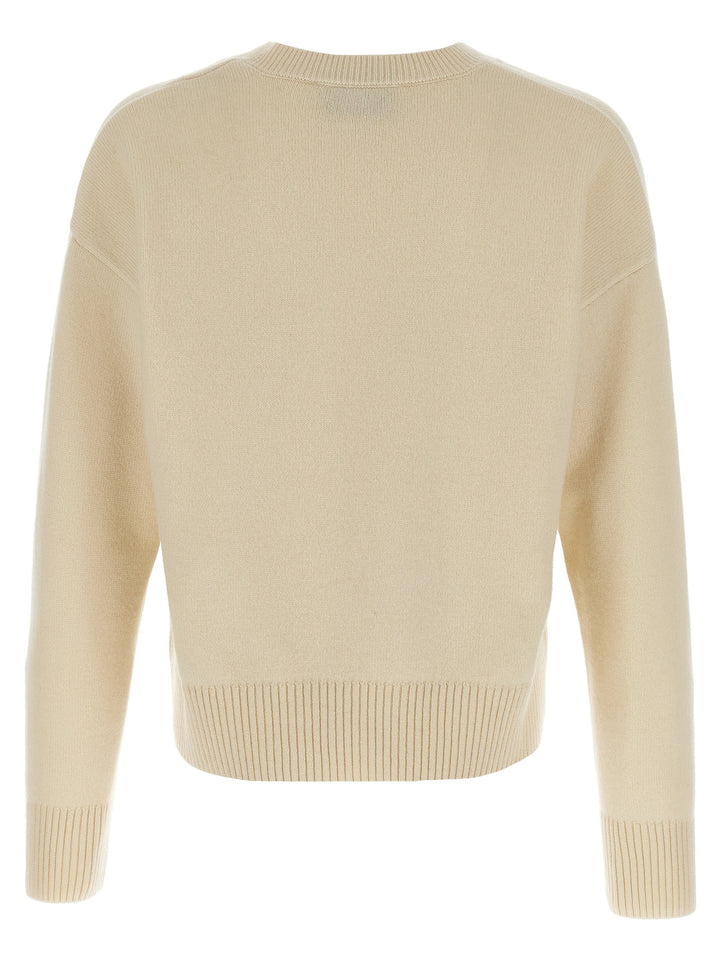 Ami Paris Puff Logo Patch Sweater Maglioni - Beige | 772fe6c8d7baae70eb22c599b196e636ccfc14a4