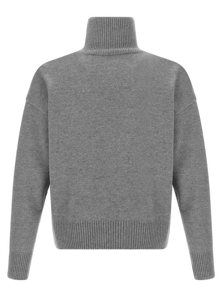 Ami Paris Puff Logo Sweater Maglioni - Grigio | 94a41e66292779137f5c8da8cf2535072e4e629e