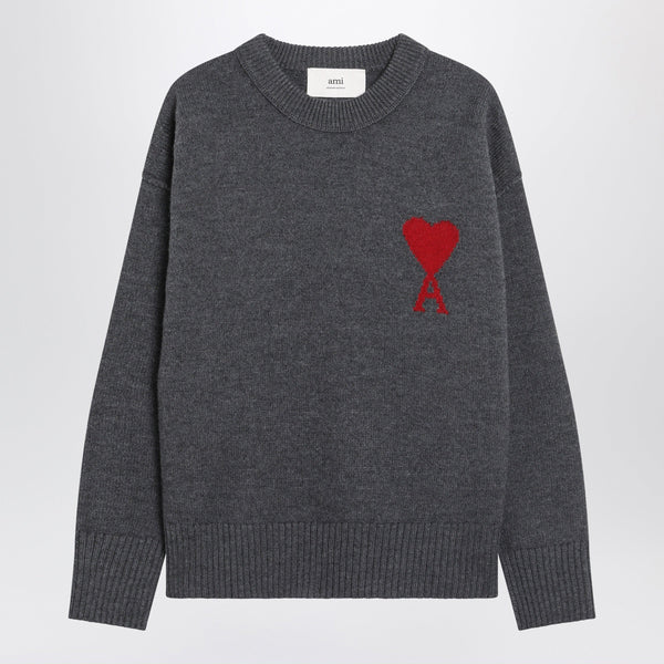 Ami De Coeur Sweater In Grey Virgin Wool