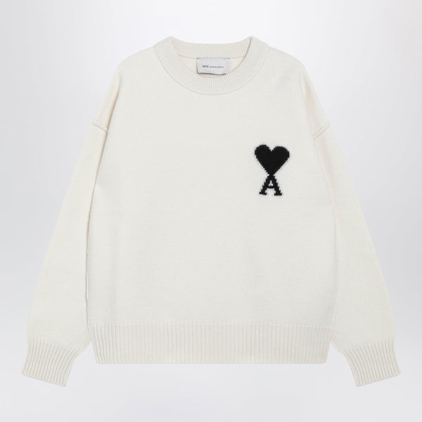 Ami De Coeur Sweater In White Virgin Wool