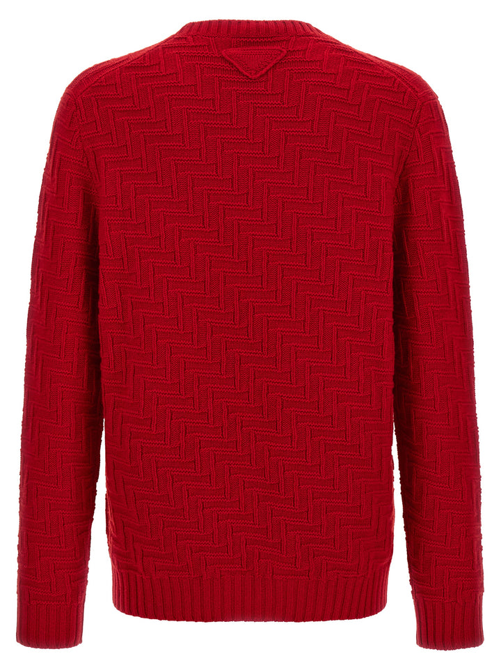 Prada Crew Neck Sweater Maglioni - Rosso | 49e94ce4f51487c315a2cce00ebbfaf40fbfa66d