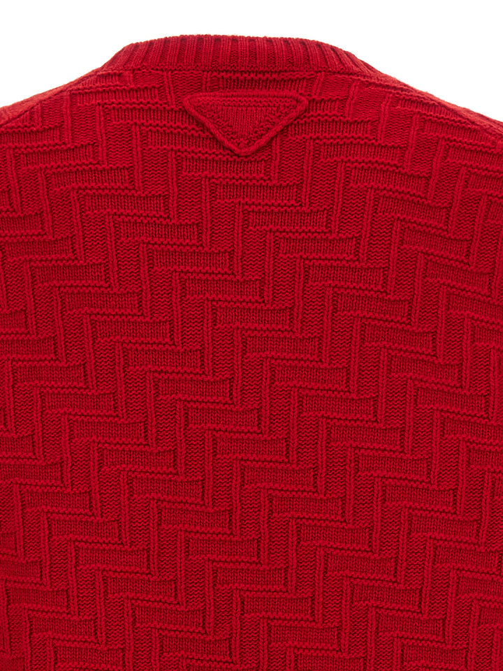 Prada Crew Neck Sweater Maglioni - Rosso | d28d204ae7e7798d4812a854fbed763f6fe9cff3