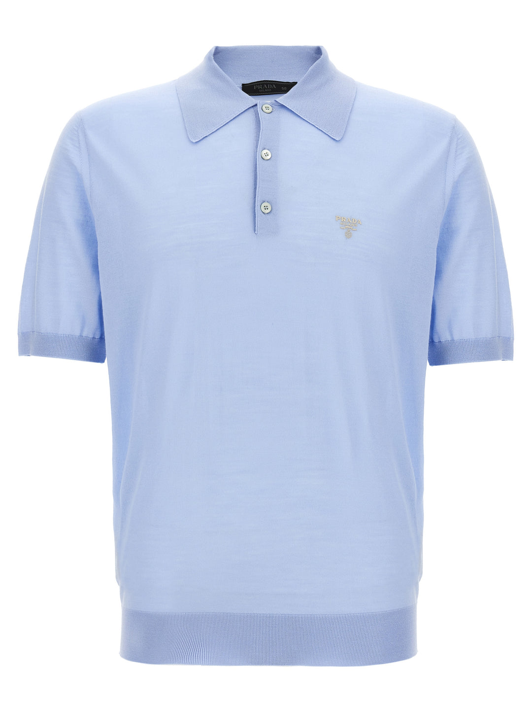 Prada Wool  Shirt Polo - Celeste | 002e344e109446f58db38f18c4b8c9024ebb830d