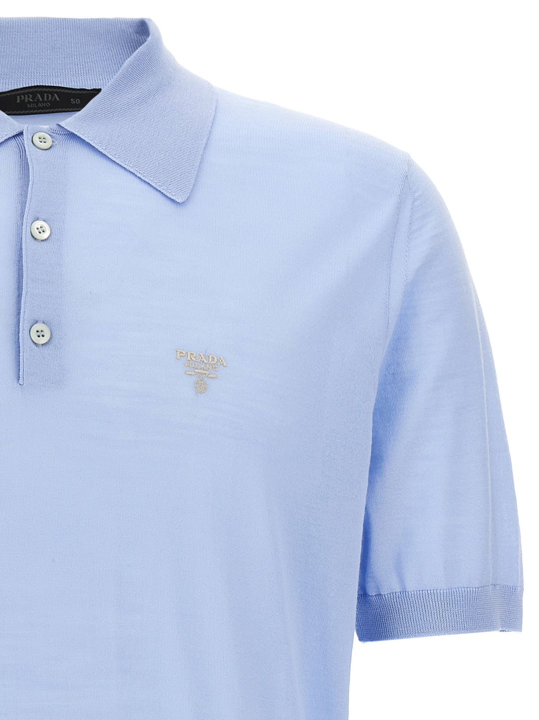 Prada Wool  Shirt Polo - Celeste | 5a84516cc0b2a9b0da751106561487bbb96d23d6