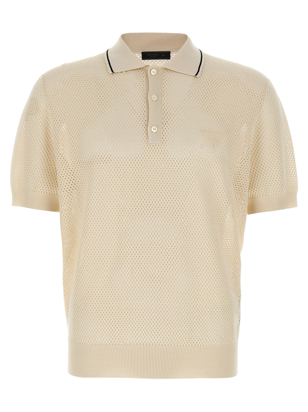Prada Openwork  Shirt Polo - Bianco | 8e0170bf9c307cc5331042f163c792ed32865c7e