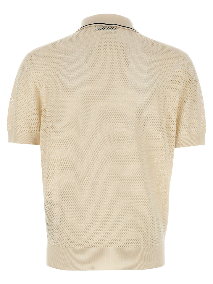 Prada Openwork  Shirt Polo - Bianco | 6221fac78731378c64036a7716a4a2402886416b