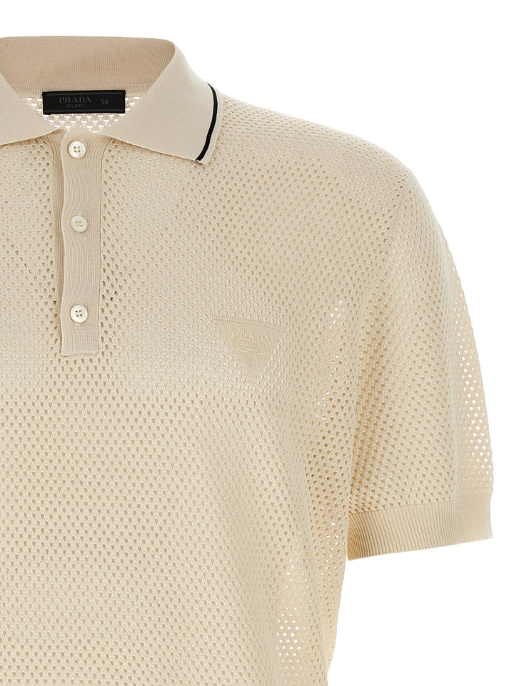 Prada Openwork  Shirt Polo - Bianco | 5a7f20828454a89981ab64e0cc332c3bd21c9a21