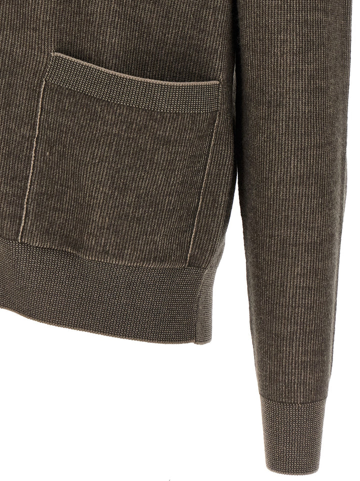 Brioni Shawl Neck Cardigan Maglioni - Marrone | 9e3cc68cea7d7ec96a5923305b0f08b0bb185162