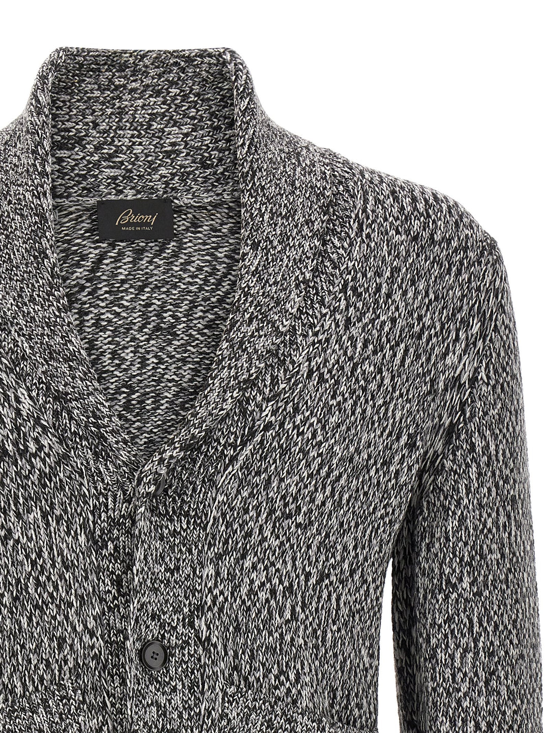 Brioni Shawl Neck Cardigan Maglioni - Bianco/Nero | bf657d6b16a7c5f6e109611eaad035c395176f5a