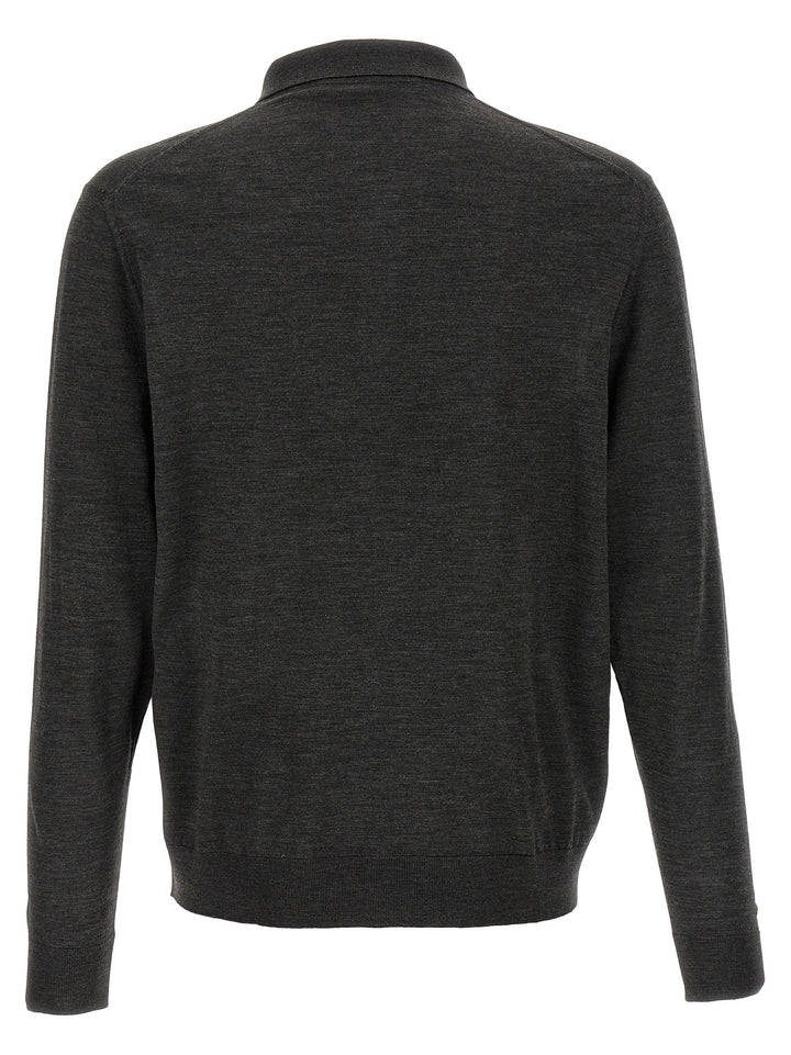 Kiton Halfzip  Shirt Polo - Grigio | 4c31f9c4967fa5f945a74ba761ab2bf55e4cfb17