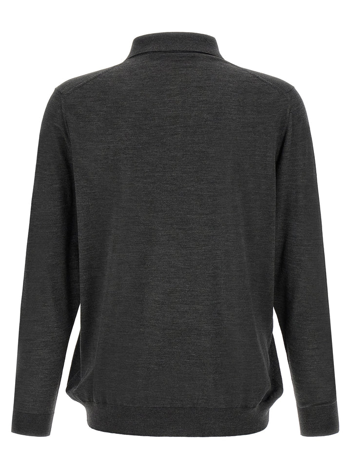 Kiton Wool  Shirt 14 Microns Polo - Grigio | 4cfee731df297b6c4820c058a609151717ebef38