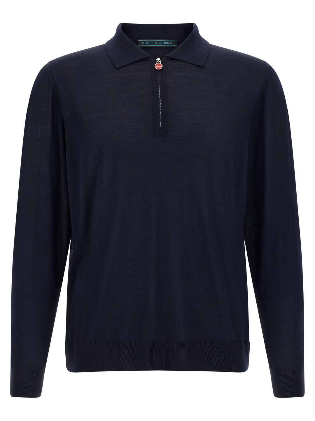 Kiton Wool  Shirt 14 Microns Polo - Blu | 142c8a148d9a371430ac39eaced6d84824005da4