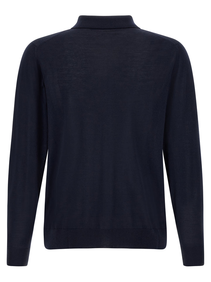 Kiton Wool  Shirt 14 Microns Polo - Blu | 6590f262700b86c447069ba4e44e8d4502234269