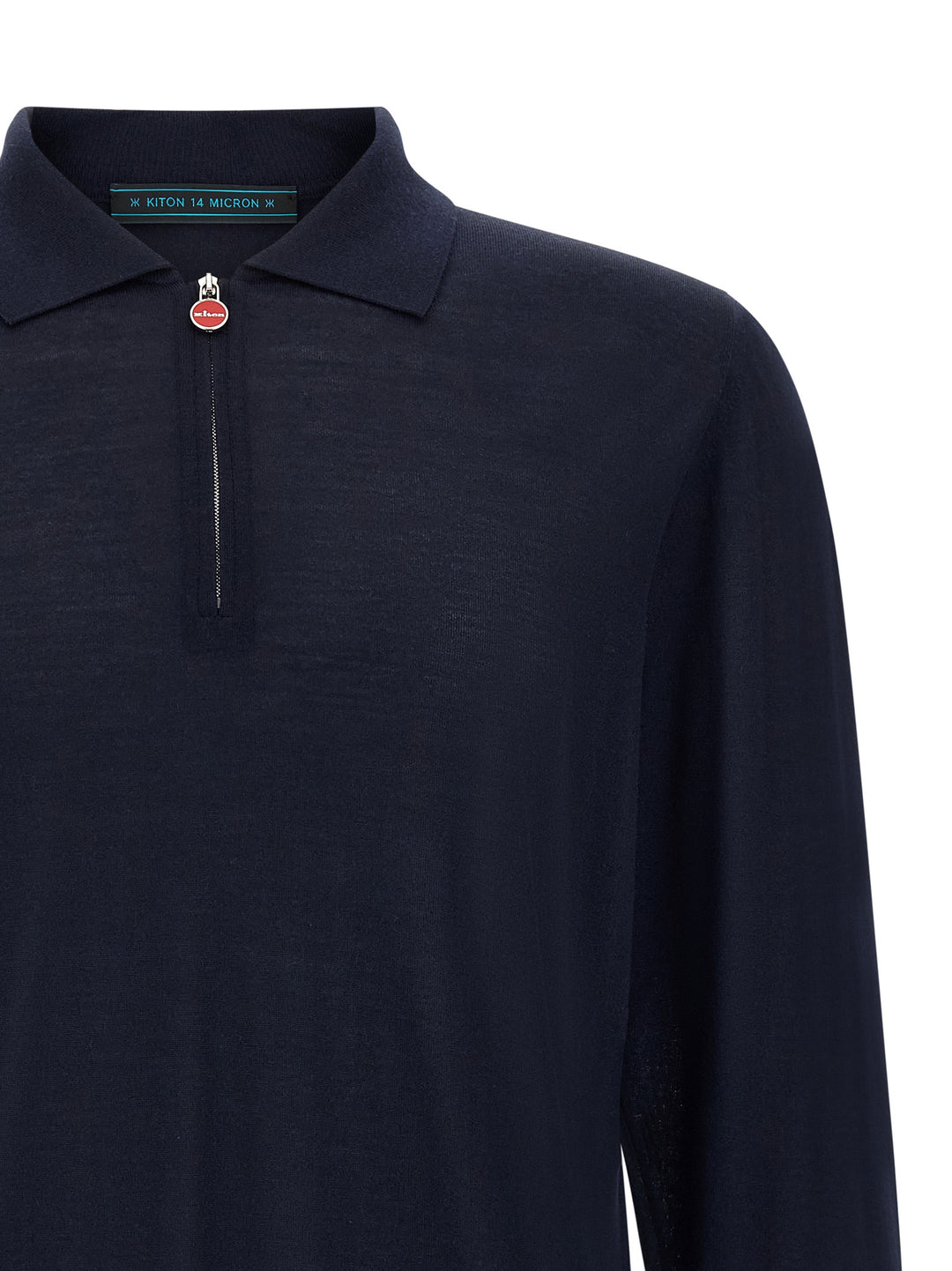 Kiton Wool  Shirt 14 Microns Polo - Blu | b7fe087f9cdbb1a935978fff3de52d1dfff0458a