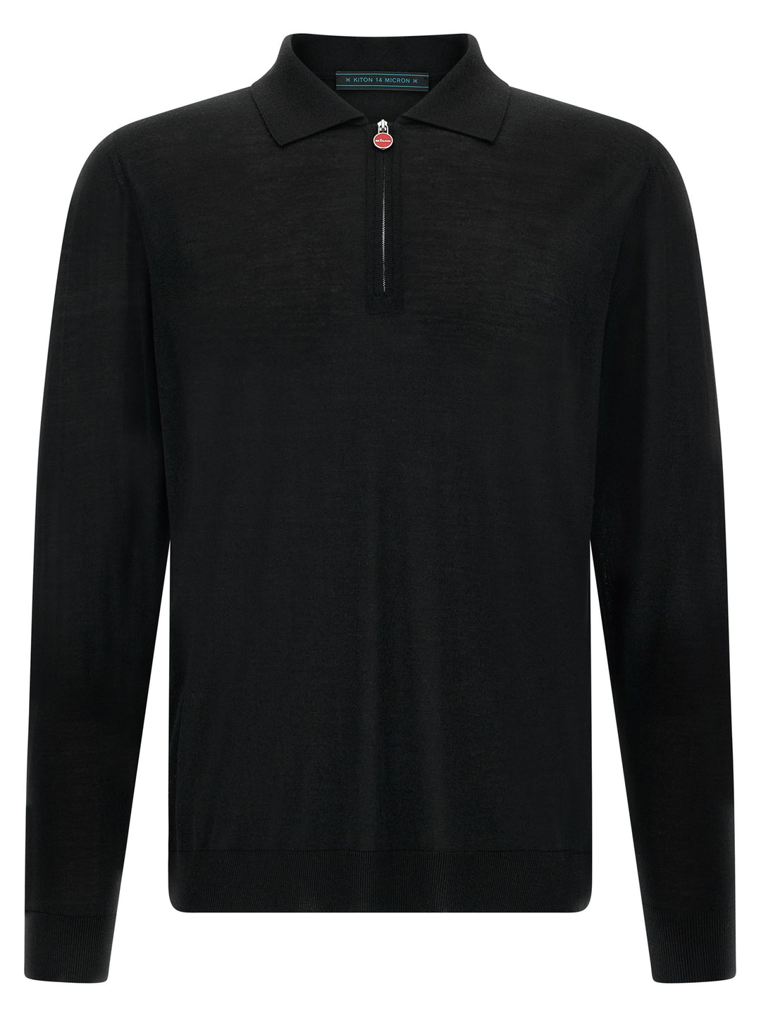 Kiton Wool  Shirt 14 Microns Polo - Nero | a6130ab2144d0fb9a5727c1e238d54323e3f1a21