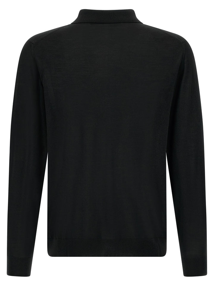 Kiton Wool  Shirt 14 Microns Polo - Nero | 4d04dd3d46d1f6cdc937b01927a7c9fb79de9d7b