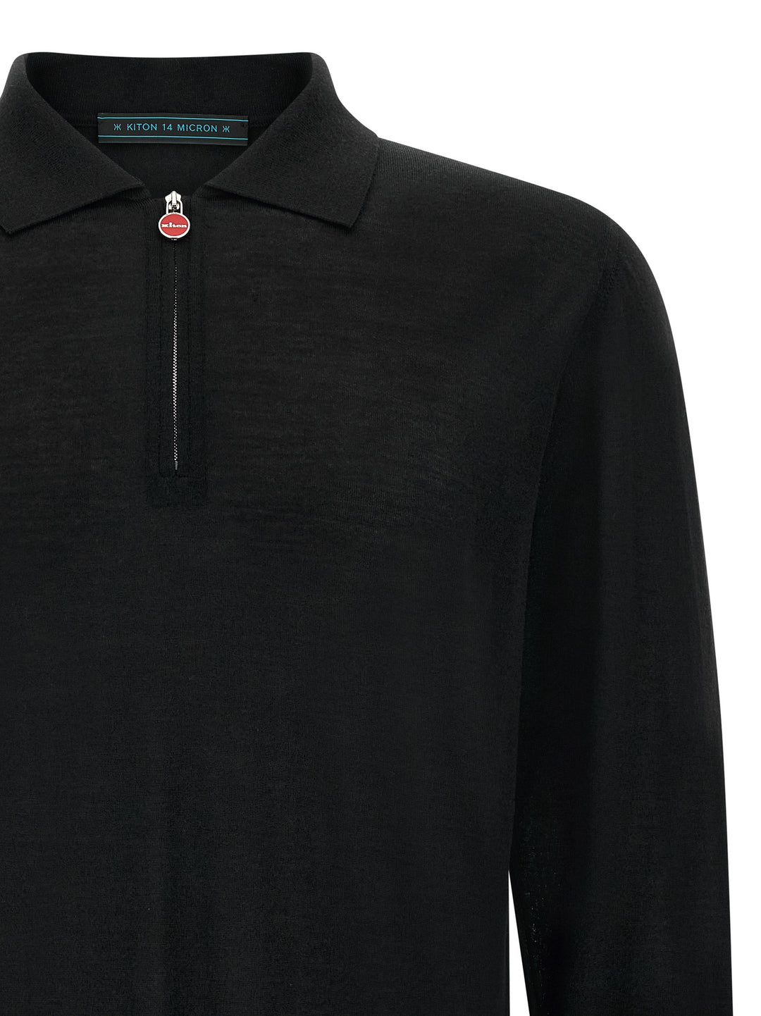 Kiton Wool  Shirt 14 Microns Polo - Nero | b462f38e075d8cb6c5f0b070d296f5c60ed3da64