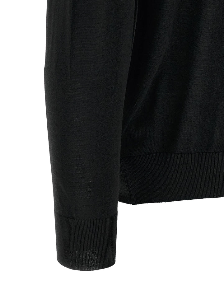 Kiton Wool  Shirt 14 Microns Polo - Nero | e799ac46629f19ef6ac317aac6f3fb860f502507