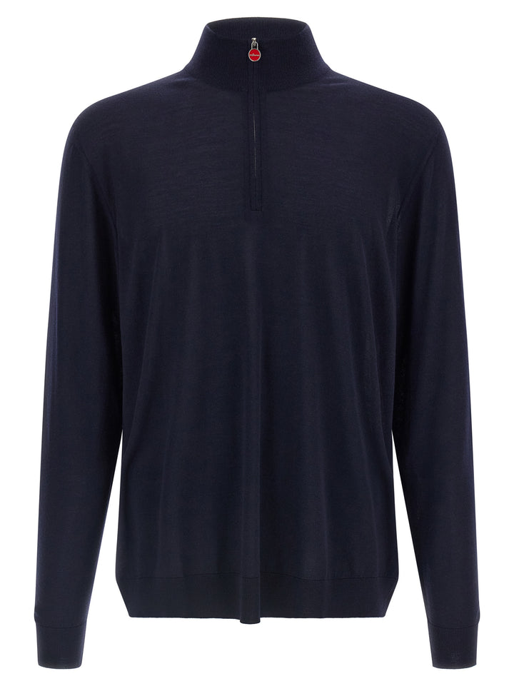 Kiton Half-Zip Sweater Maglioni - Blu | a687b3329cf6f5d72cae7cd39f950c4d8f581936