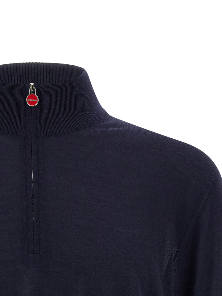 Kiton Half-Zip Sweater Maglioni - Blu | 55c81b4428616f7511500212092ba56862c211d7