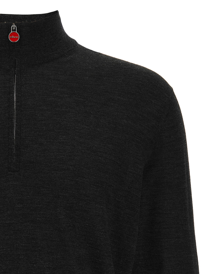 Kiton Half-Zip Sweater Maglioni - Nero | 10050c4185ba14e7ca70aaa450a5230da4b69e19