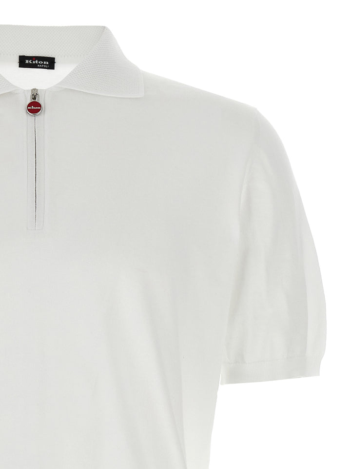 Kiton Honeycomb  Shirt Polo - Bianco | e1024d5a1624739ffb852ff25772350892f54db4