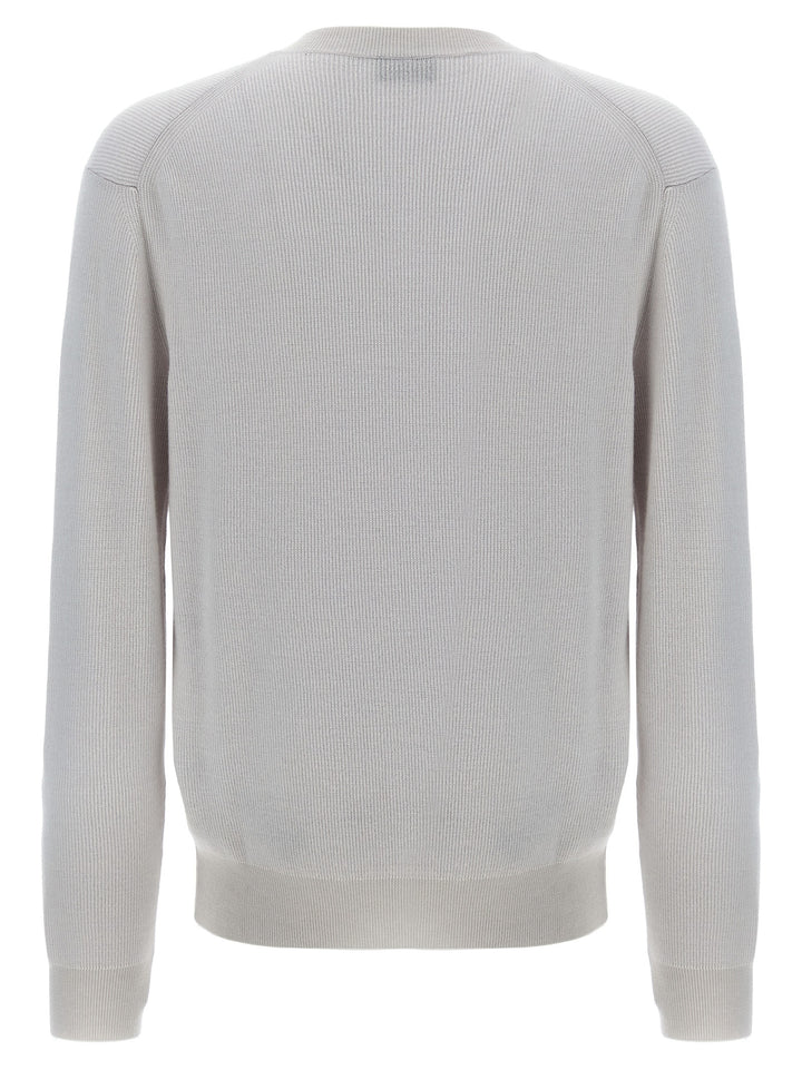 Brioni V-Neck Sweater Maglioni - Bianco | 356ec1b1b3022837d6ffbe74a148d53b2d3efb88