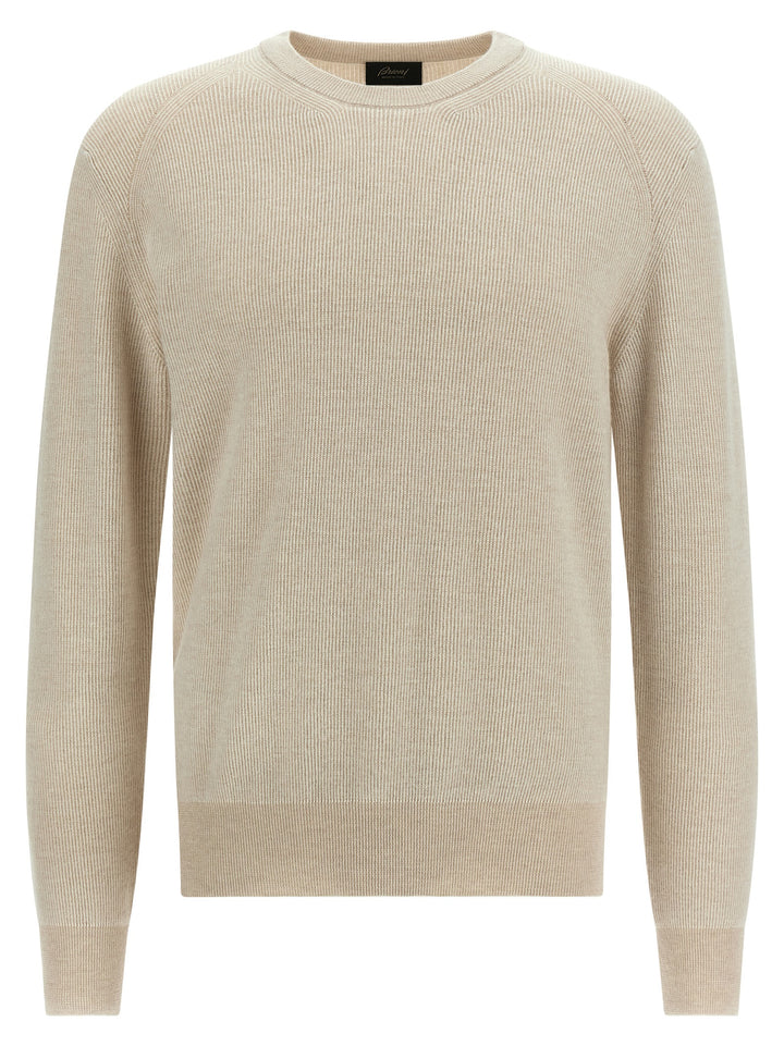 Brioni Ribbed Sweater Maglioni - Beige | 6183e4e865ffb7d158a91eb1f21d7cb0759328c1