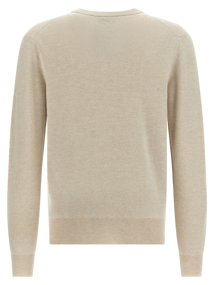 Brioni Ribbed Sweater Maglioni - Beige | f77b00362e23d5354313c3eb32dbf45eb3c90059