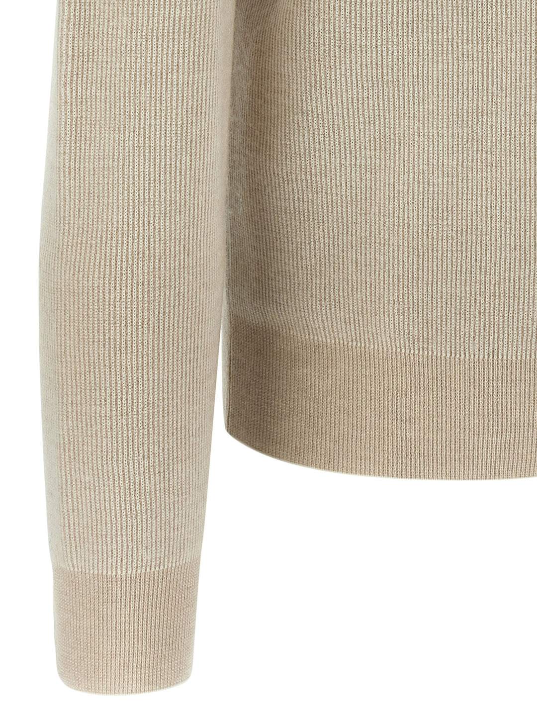 Brioni Ribbed Sweater Maglioni - Beige | 9b76e42b12676adef01f0d1e8c84498995d3e1ad