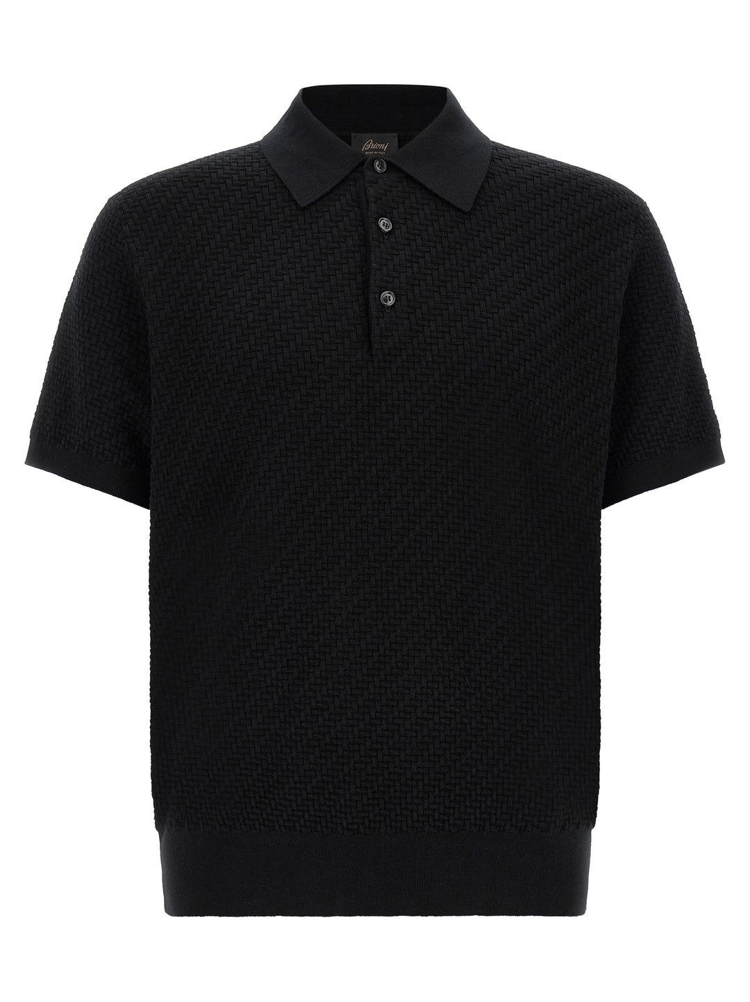 Brioni Trama Polo - Nero | 2e236ace5148639afe973df16e8703a5ed1bee98