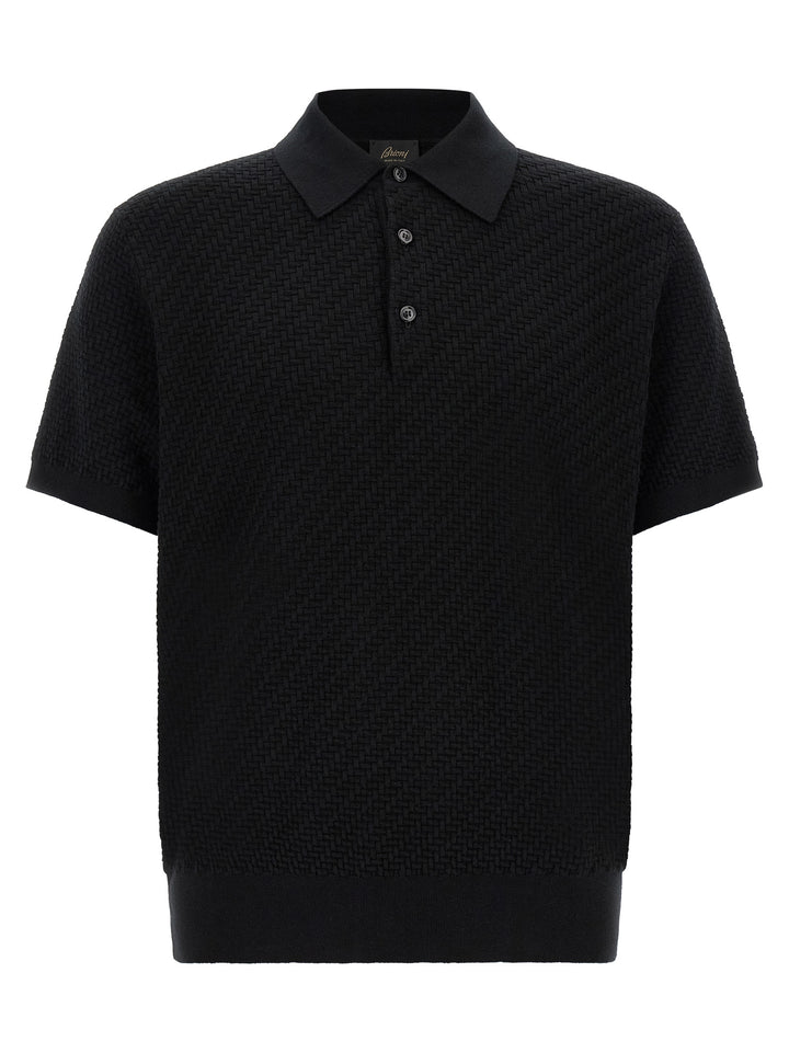 Brioni Trama Polo - Nero | 2e236ace5148639afe973df16e8703a5ed1bee98