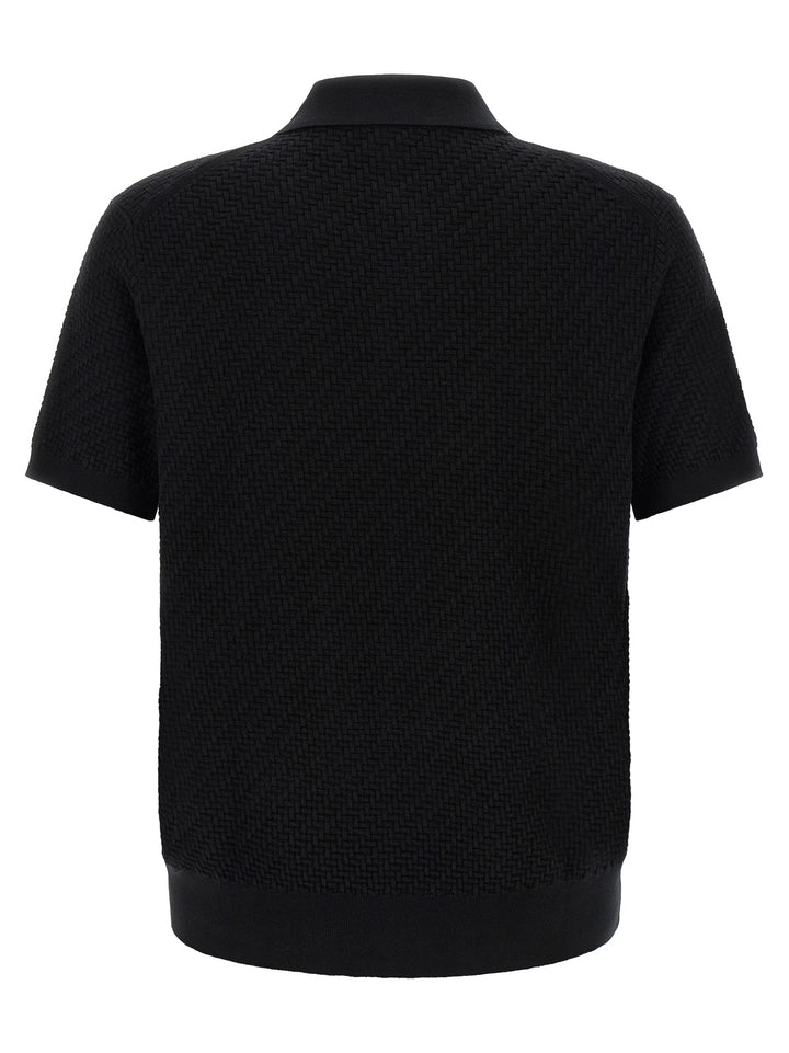 Brioni Trama Polo - Nero | 2e0d632b47535be87b23cd85221f0df4e3dce88e