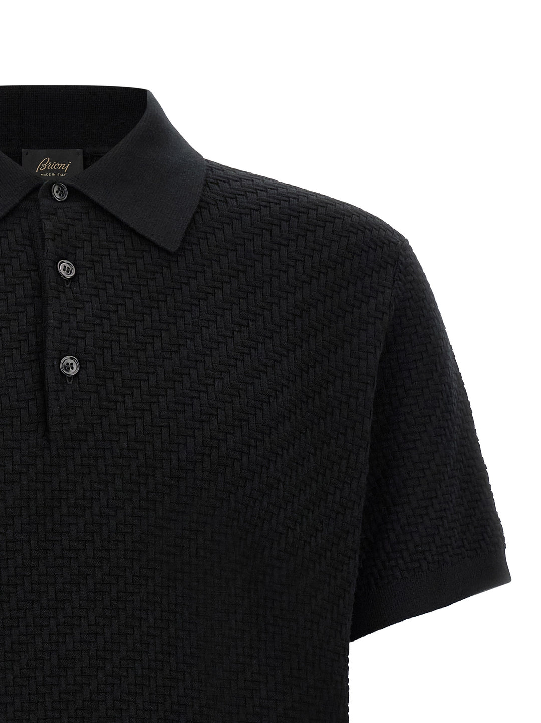Brioni Trama Polo - Nero | 8f3bb383e3e1ce2e5ade75fe924e3148777f193e