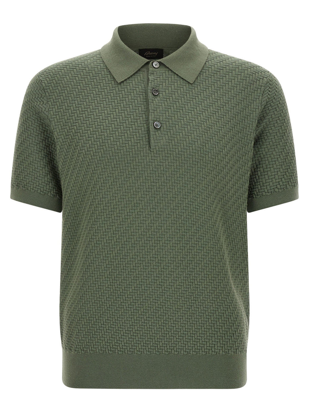 Brioni Weaving  Plot Polo - Verde | de27e1880c0a0184a606663e55ba957b17f0bfb2