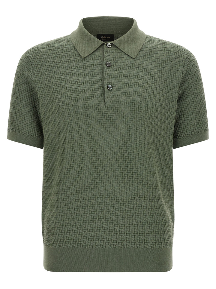 Brioni Weaving  Plot Polo - Verde | de27e1880c0a0184a606663e55ba957b17f0bfb2