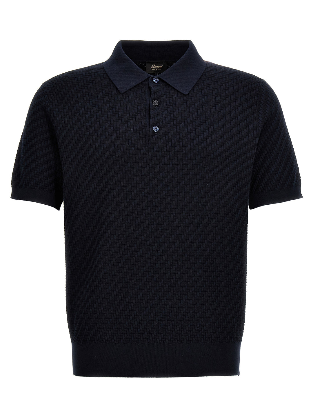 Brioni Woven Knit  Shirt Polo - Blu | 02964f3ff3432a315a44e1ee8c8ae0718b6dd889