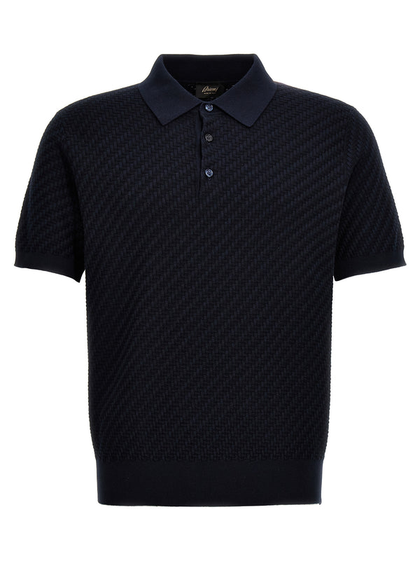 Woven Knit Shirt Polo Blu