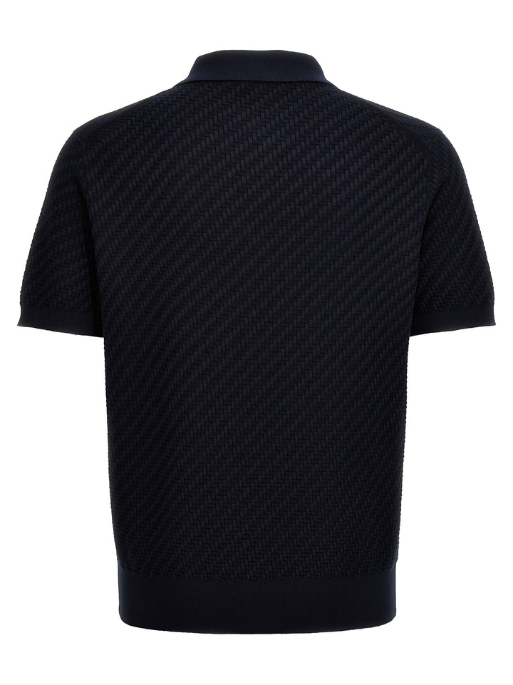 Brioni Woven Knit  Shirt Polo - Blu | 3df3e12f9c7ee5ca84f2794233b196d57a054377