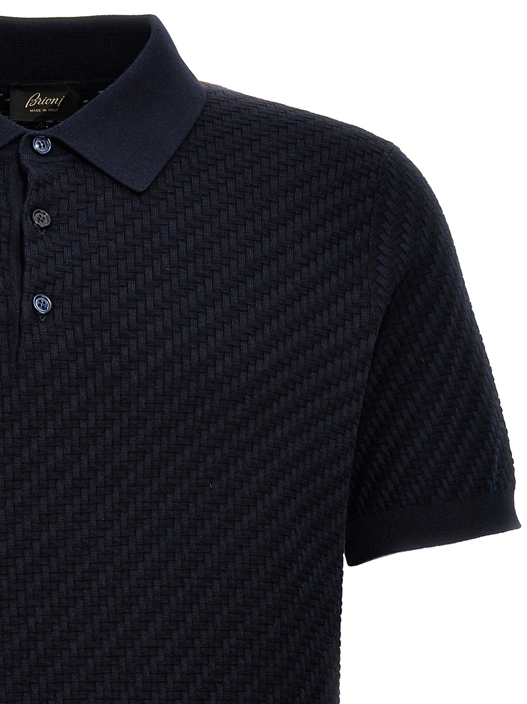 Brioni Woven Knit  Shirt Polo - Blu | 080d1c153d02e4f70c5c4b7af0a62bb469c8958f
