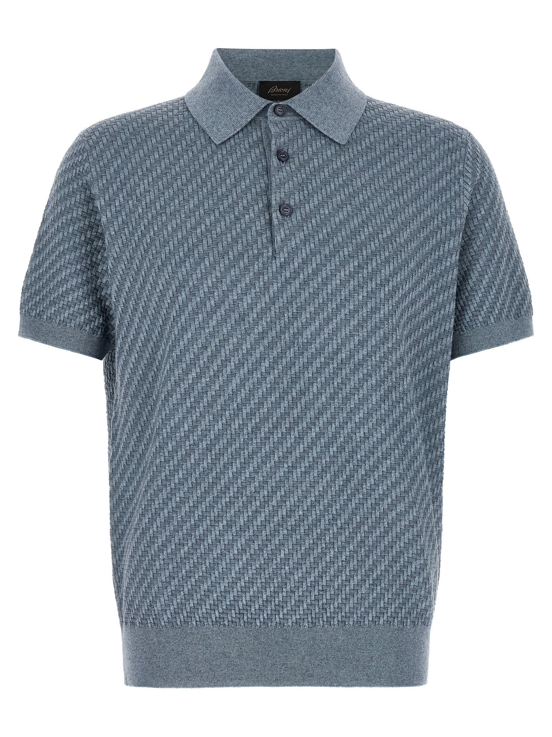 Brioni Trama Polo - Blu | e34b75e2d0c59d84b13b8be0bdb0b89f755a72b0