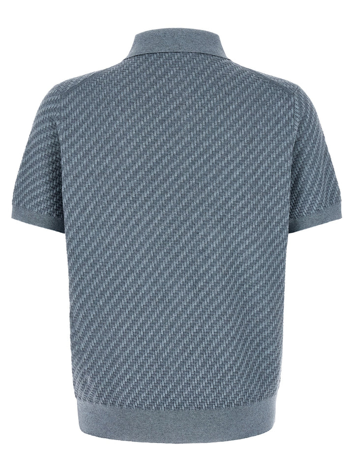 Brioni Trama Polo - Blu | 293453aaf12a45d174d68940b78910ec62aa2767