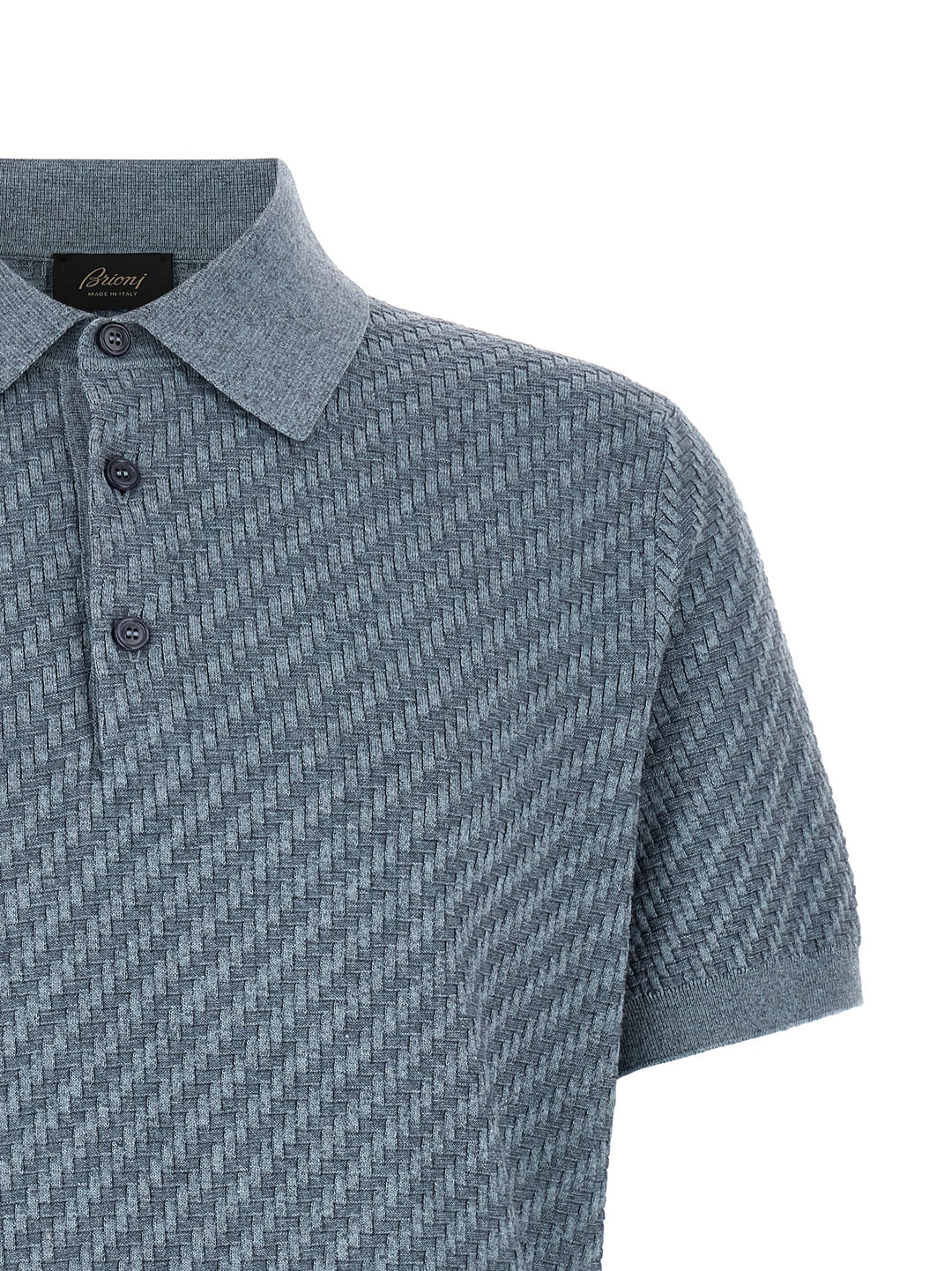Brioni Trama Polo - Blu | df15dc4193bffc174f02d5c2732fd680a451828f