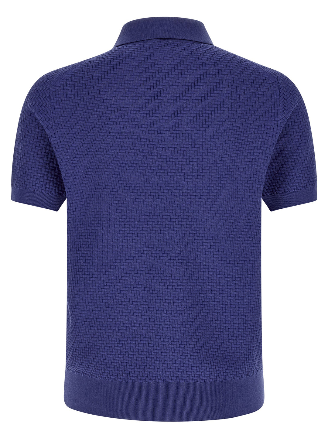 Brioni Weaving  Plot Polo - Blu | 5ec9989491b4732ee907db541eb1f258f447f315