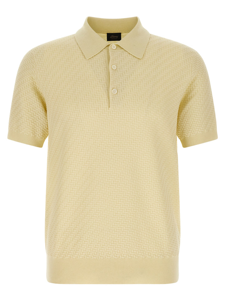Brioni Weaving  Plot Polo - Giallo | 47e86f5ad2095407266d9dcbc9adb6fb035bf7dc